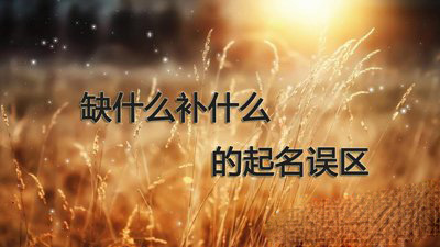 根据五行缺什么补什么来取名对孩子有利吗
